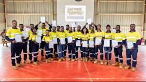 Graduates received certifications from the University of Mines and Technology and Newmont