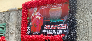 The family allege that the casket displayed during the ceremony was filled with stones