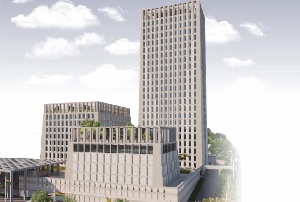 The towering structure is expected to serve as a symbol of financial stability and economic progress