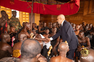 Asantehene with Kakou Gervais the former Foreign Affairs Minister for Ivory Coast