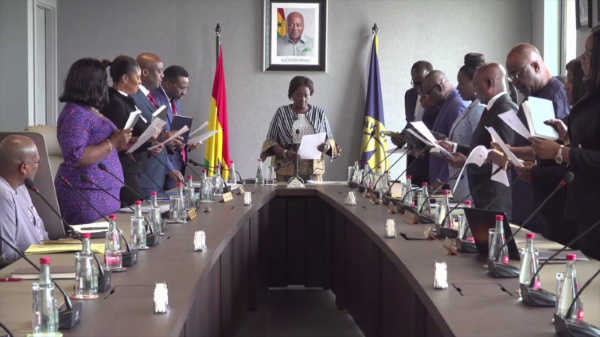 The newly constituted Board of the Bank of Ghana (BoG), led by Governor Dr. Johnson Asiama
