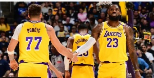 Luka Doncic and LeBron James scored 40 points between them