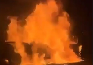 Eyewitnesses reported that the driver noticed smoke from the engine