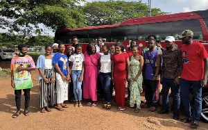 Lydia Seyram Alhassan with some students