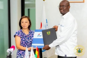 Excellency Suzuki Momoko, JICA’s Chief Representative and Finance Minister Dr. Cassiel Ato Forson