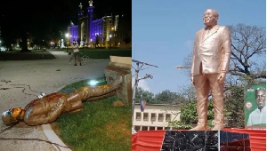 Earlier reports suggested the statue was pulled down