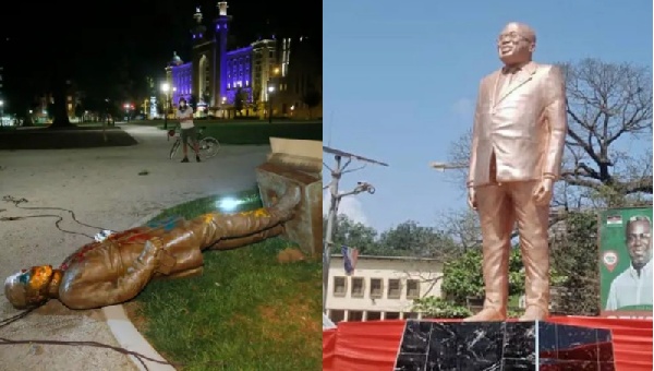 Earlier reports suggested the statue was pulled down