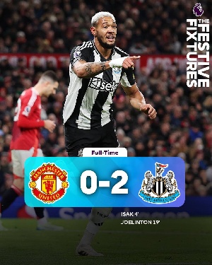 Newcastle stunned Manchester United with a 2-0 victory at Old Trafford