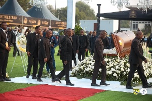The service, attended by dignitaries including President John Mahama, featured heartfelt tributes