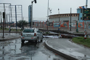 Monday’s downpour collapses billboards in Accra