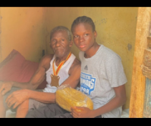 Afi Amenyeku with her father