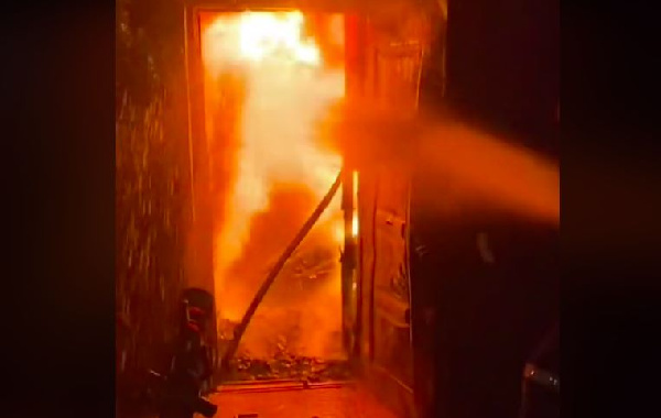 Kojo Antwi's residence on fire