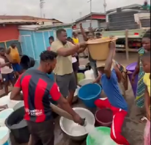 Residents enthusiastically collected water in buckets and barrels, showing appreciation