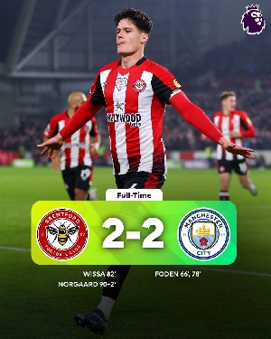 Brentford score two late goals to earn a point