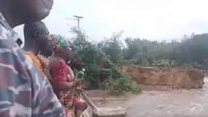 The chief priestess pleaded with the river god Ayensu to keep calm