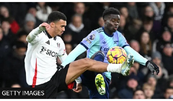 Arsenal moved to within six points of leaders Liverpool after the draw at Fulham
