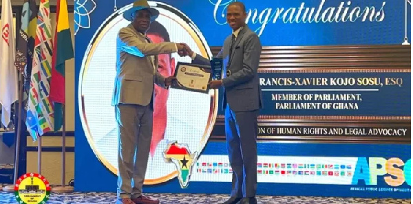 Sosu dedicated the award to Ghana's Parliament, the Speaker, and his constituents