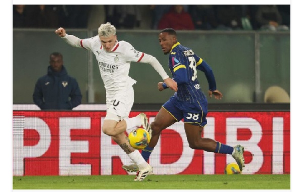 Milan's Alex Jimenez in action during the Italian Serie A soccer match