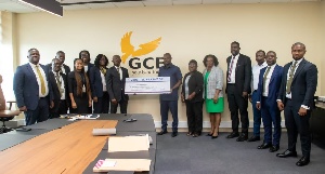 The cheque was officially presented by Mr. James Agyenim-Boateng to Mr. Socrates Afram