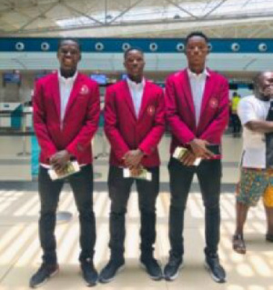 Bossman Afirim Debra, Richard Okyere, Abdul Razak Nuhu on their way to France