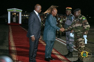 President John Dramani Mahama arrived in Libreville