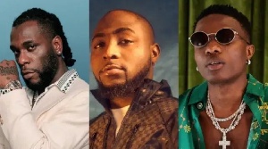 Burna boy, Davido and Wizkid