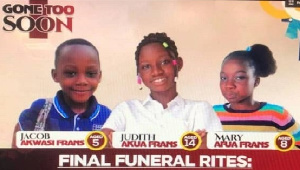 A screenshot of the post for the funeral