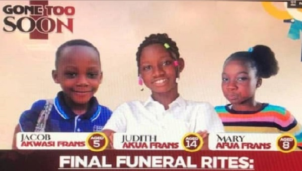 A screenshot of the post for the funeral