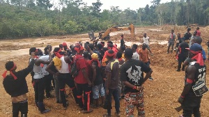 The protest follows last week’s burning of four excavators by the Rapid Unit of the Forestry Commiss
