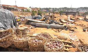 Kwadaso onion market was demolished by the Ashanti Regional Security Council for redevelopment
