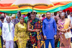 Nasira Afrah Gyekye, the MP for Sekyere Afram Plains and her entourage
