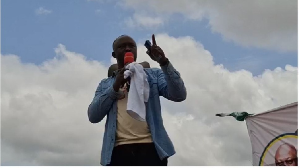 Malik Basintale speaking at the NDC's Upper West campaign launch