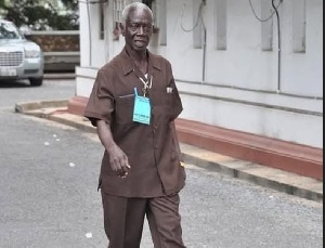 Afari Gyan, former EC Chairperson, symbolizing credibility as Dr. Omane Boamah questions the current