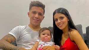 Enzo Fernandez with ex-fiancée, Valentina Cervantes