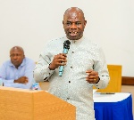 Dr. Hayford Baah-Adade, the National Project Coordinator for ESRF addressing the conference