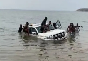 The deceased is suspected to have been hit by the car when it plunged into the lake