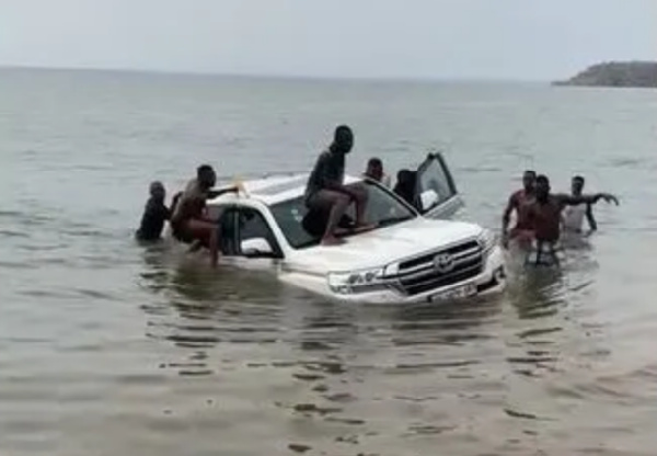 The deceased is suspected to have been hit by the car when it plunged into the lake