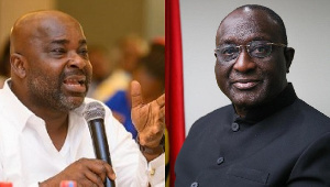 Michael Okyere Baafi (left), NPP presidential hopful Alan Kyerematen (right)