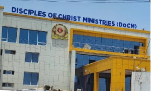A front view of the Disciples of Christ Ministries (DoCM) auditorium in Oblogo