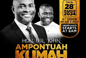 The ceremony will be held today at Ejisu-Onwe in the Ashanti Region