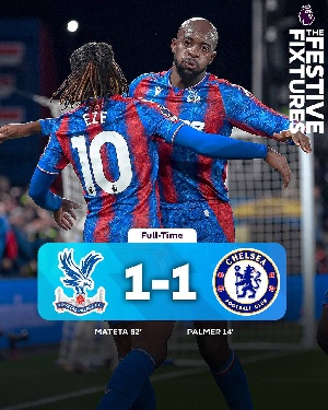 The points are shared following Mateta's late goal