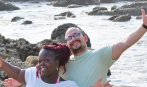 Fats Timbo with her husband to be