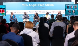 Marie, Justus, Sonia, Erick and Adam on their panel at AFA@11