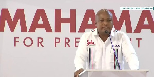 Samuel Okudzeto Ablakwa speaking at the NDC’s manifesto launch
