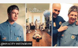 Manchester City have recreated the album cover for Oasis debut