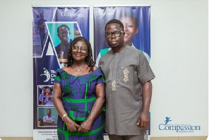 Susan Sabaa (left), Executive Director of the Child Research and Resource Centre with Yeboah Okyere