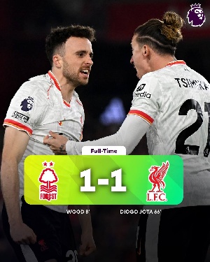 Nottingham Forest were denied another famous win over Liverpool by Diogo Jota