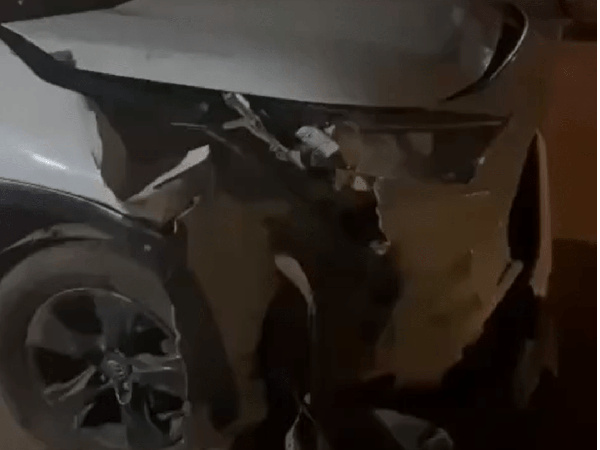 He confirmed his safety on social media, sharing a photo of the wrecked car