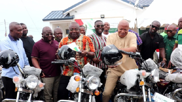 Prof. Joshua Alabi at the motorbike donation