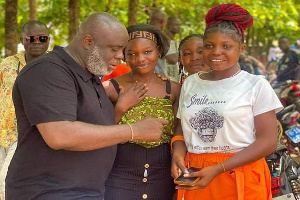 Kojo Frempong and some youth registering for the voter id